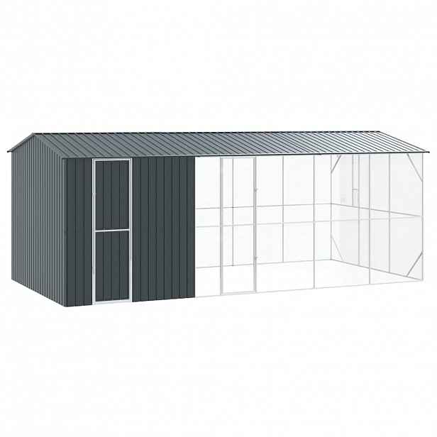 vidaXL Ptačí klec Antracit 645 x 310 x 247 cm Pozinkovaná ocel