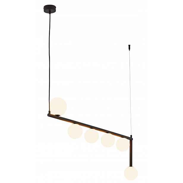 Závěsná lampa Taida Černá Bílá Skleněné Stínidla 6xG9 Stropní Svítidlo Pokoj