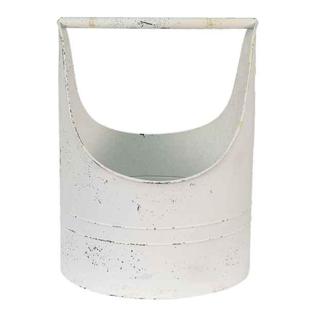 Béžový plechový obal na květináč s držadlem Fun Antique - 30*29*40 cm Clayre & Eef