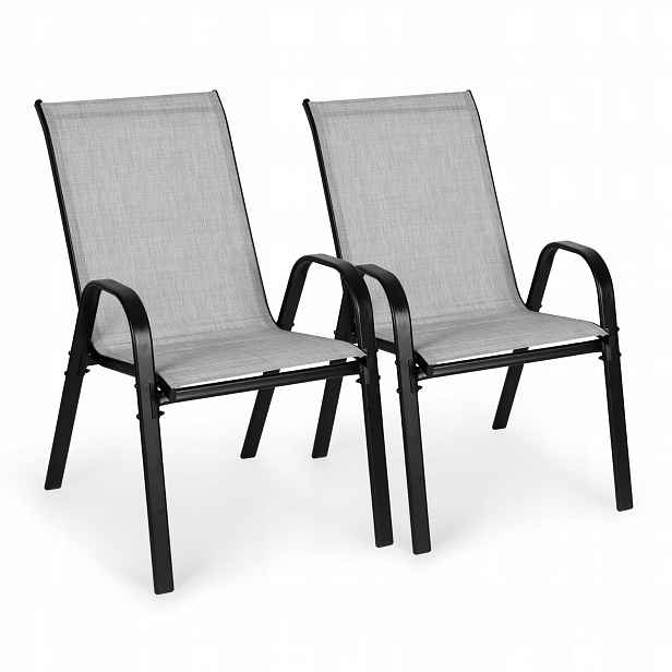 MultiGarden SC-092KD Zahradní židle stohovatelné 2 ks, světle šedé