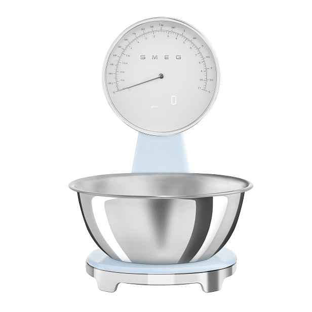 Smeg Kuchyňská váha s nerezovou miskou KSF01, pastelově modrá KSF01PBWW