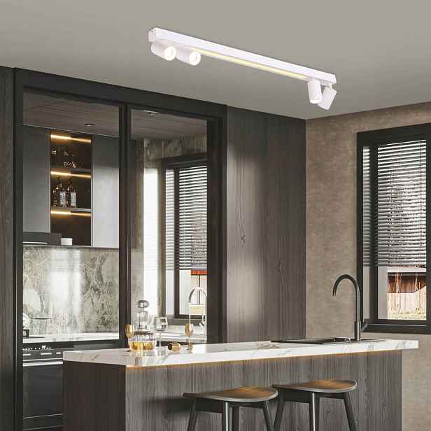 Spot Stropní Svítidlo Light Prestige Perugia IV Bílá 100 cm 4x GU10 Cct