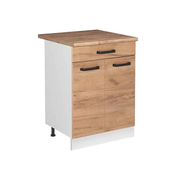 Vicco SKŘÍŇKA POD DŘEZ R-Line, Zlatý mocný dub/Bílá, 60 cm pracovní deska Zlatý mocný dub