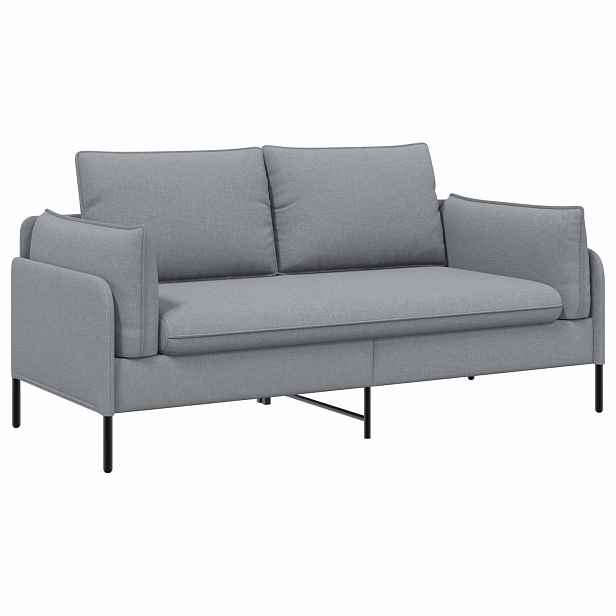 vidaXL Sofa pro dvě osoby Světle šedá 188 x 81 x 89 cm Textil