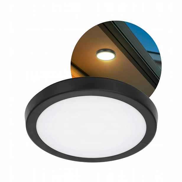 Stropní Svítidlo Stropní Led 24W Nastavitelná barva Kruhová lampa Cct na omítku Černá