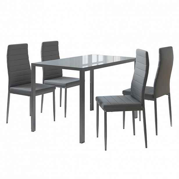 Vicco JÍDELNÍ STŮL SESTAVA Grand Šedá 120 x 75 cm Sada 4 kusů