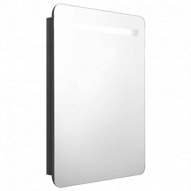 vidaXL LED koupelnová skříňka se zrcadlem zářivě černá 60 x 11 x 80 cm