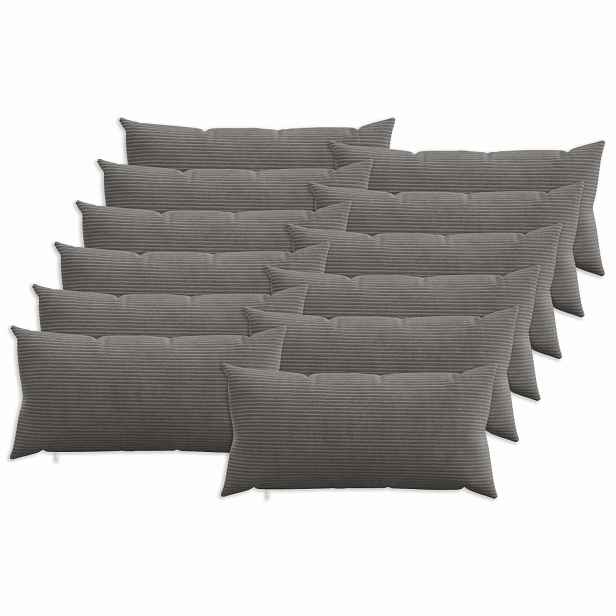 vidaXL Povlak na polštář 12 pcs HEERLEN Tmavě šedá 40 x 80 cm manšestr