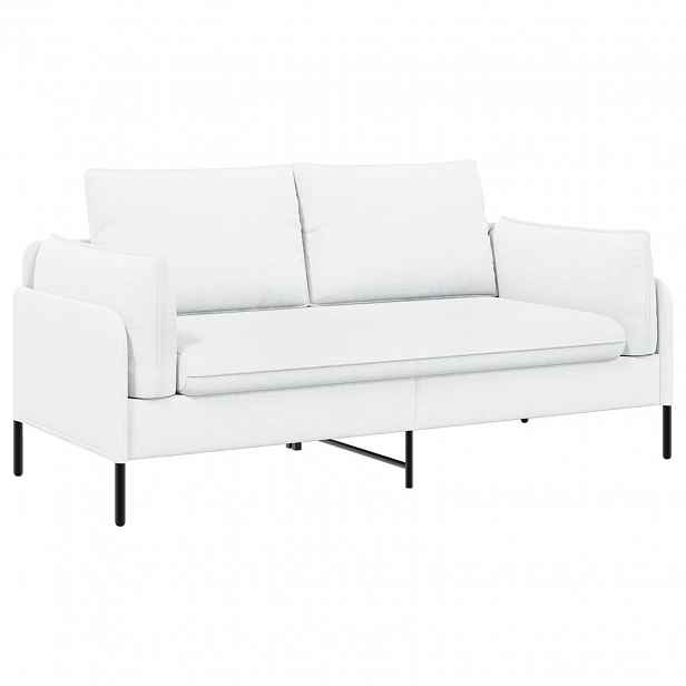 vidaXL Sofa pro dvě osoby Bílá 188 x 81 x 89 cm Textil