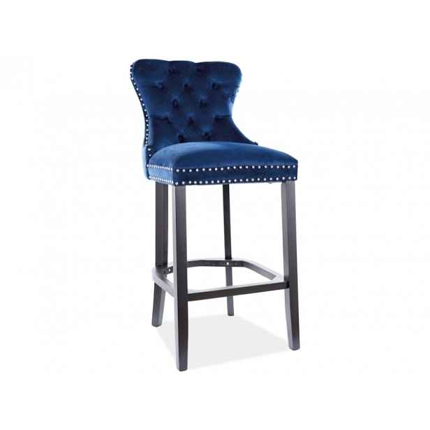 Barová židle AUGUST VELVET Signal Modrá