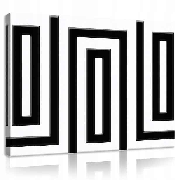 Obraz 80x60 Geometrický vzor černobílý abstrakce minimalismus umění