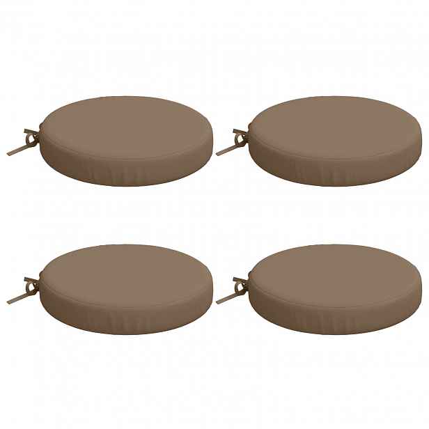 vidaXL Polstry ve 4 kusech SOEST 4 ks 100% polyester Taupe Ø 35 x 7 cm
