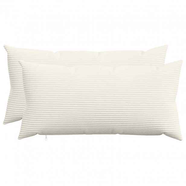 vidaXL Povlak na polštář 2 pcs HEERLEN Krémová 40 x 80 cm manšestr