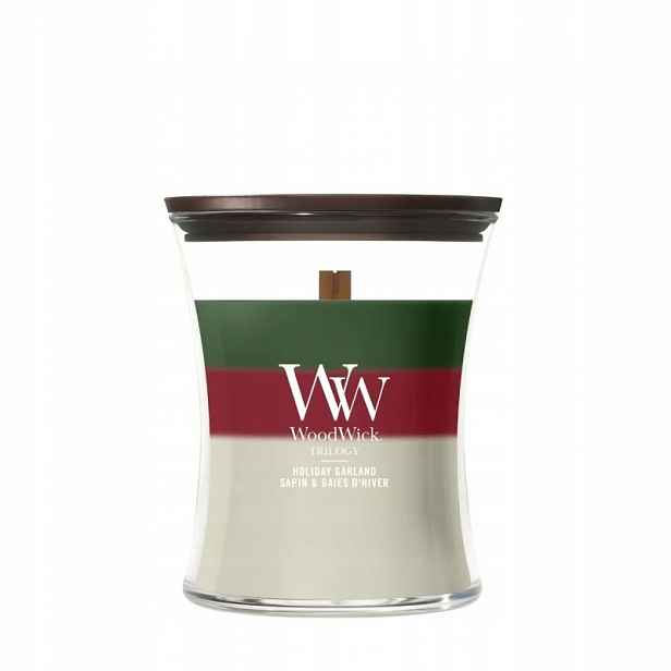 WoodWick Holiday Garland Trilogy svíčka střední velikosti 275 g