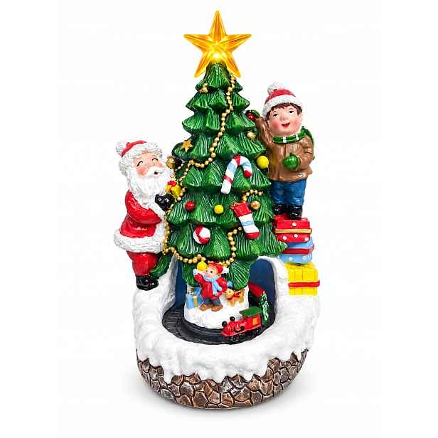 Led Vánoční Stromek Mikuláš Chlapec Vlak Ozdoba 26 CM