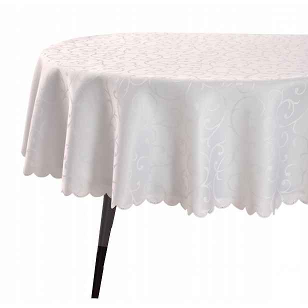 Ubrus Odolný Proti Skvrnám, Oválný, 140 X 300 CM, Bílý, Vzor Větvičky, Escandia, Svátky