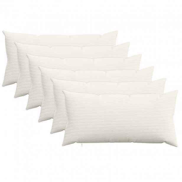 vidaXL Povlak na polštář 6 pcs HEERLEN Krémová 40 x 80 cm manšestr