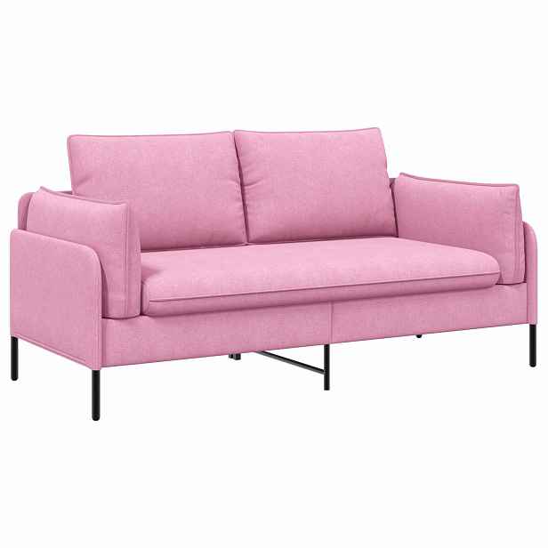 vidaXL Sofa pro dvě osoby Růžová 188 x 81 x 89 cm Textil