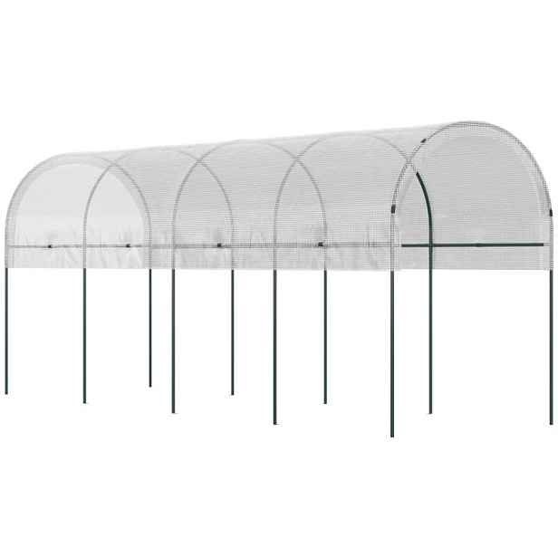 Zahradní skleník Outsunny 400 x 120 x 170 cm, zahradní tunel na rajčata