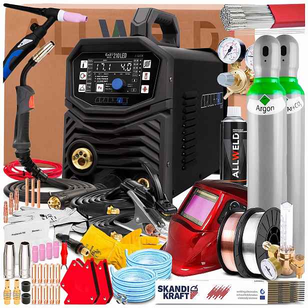 Spartus Easymig 210 Led 230V 200A Synergie Tig Lift Mma Flux 2T/4T