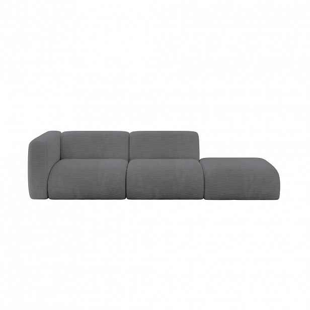 ALTDECOR POHOVKA S LEVOU OTOMANOU MIRA-S3 296x89x70 Tmavě šedá Manšestr