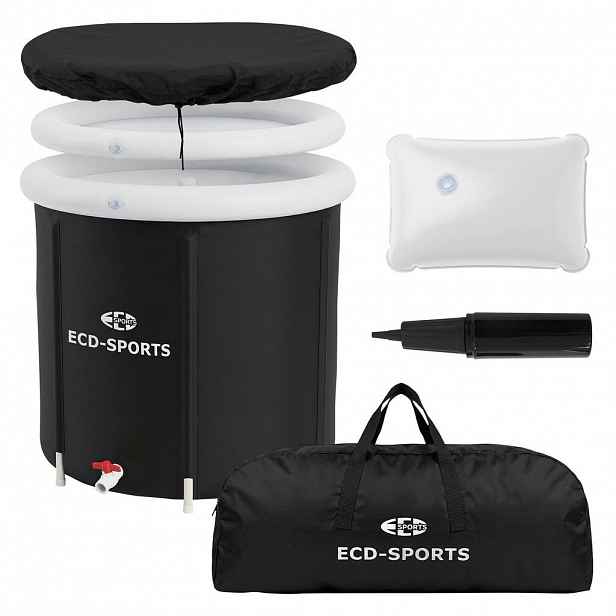 ECD-Germany LEDOVÁ VANA Ø 80 cm 350 l černobílá z oxfordské tkaniny