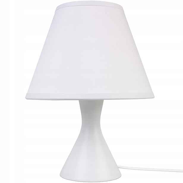 Stolní lampa Hellux dřevěná, bílá, 40 W