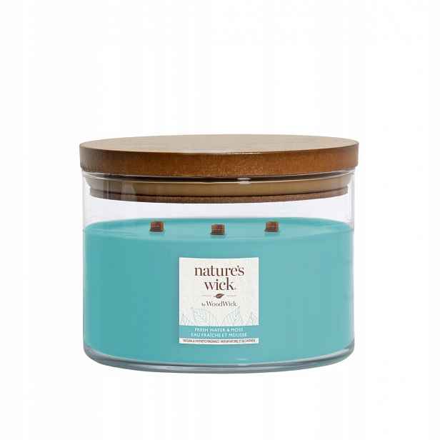 Svíčka Nature's Wick od Woodwick Čerstvá Voda A Mech 433 g