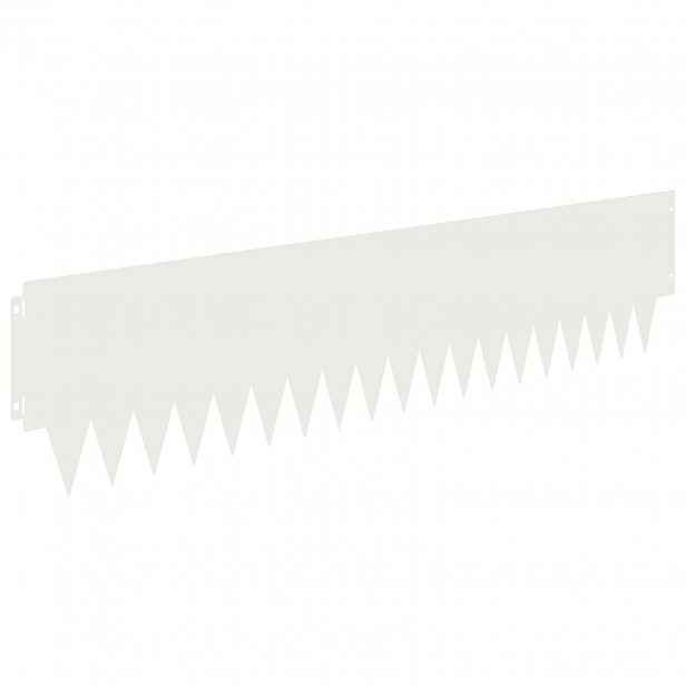 vidaXL Okraj trávníku 10 ks 103 x 25 cm Ocel Bílá