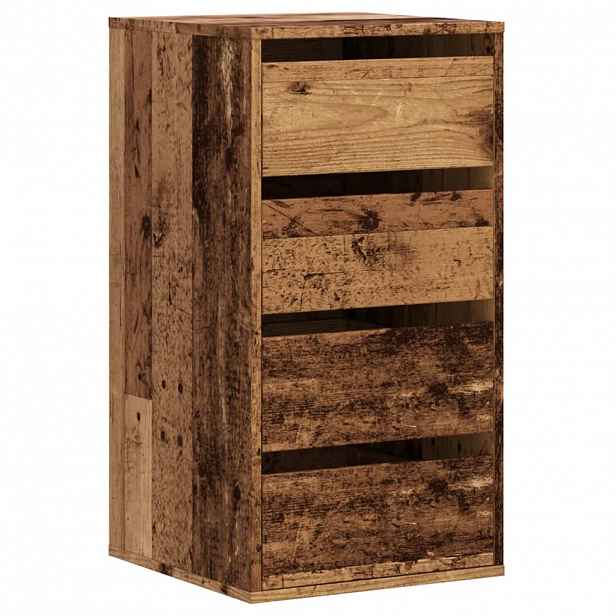 vidaXL Rohová zásuvková komoda old wood 40x41x76 cm kompozitní dřevo