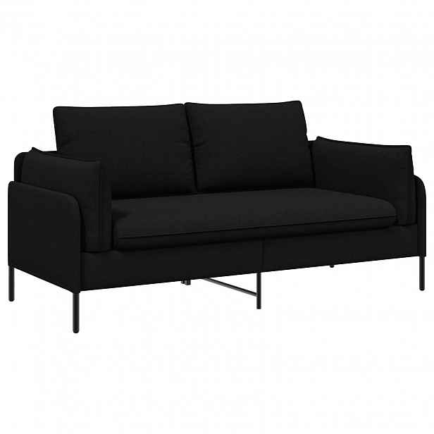 vidaXL Sofa pro dvě osoby Černá 188 x 81 x 89 cm Textil