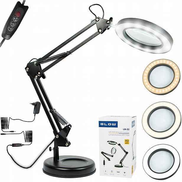 Led Stolní Lampa Kosmetická Kreslířská Se Zvětšovacím Sklo Lupa