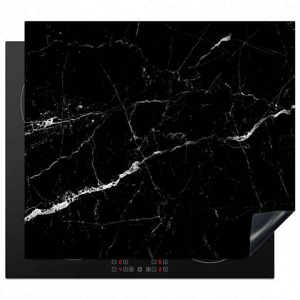 MuchoWow KRYT NA INDUKČNÍ DESKU Mramorový vzhled - Černá - Luxusní 58.3x51.3 cm