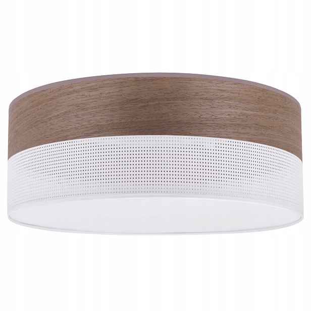 Stropní Svítidlo Stropní Svítidlo Lustr Plexi Bílá 40 CM Ořechová Dýha Hnědá Loft
