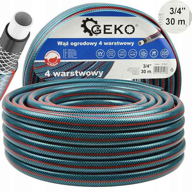 Hadice 3/4" 30 m Geko 4 vrstvy Uv odolná G73787 Hadice 3/4 30 M
