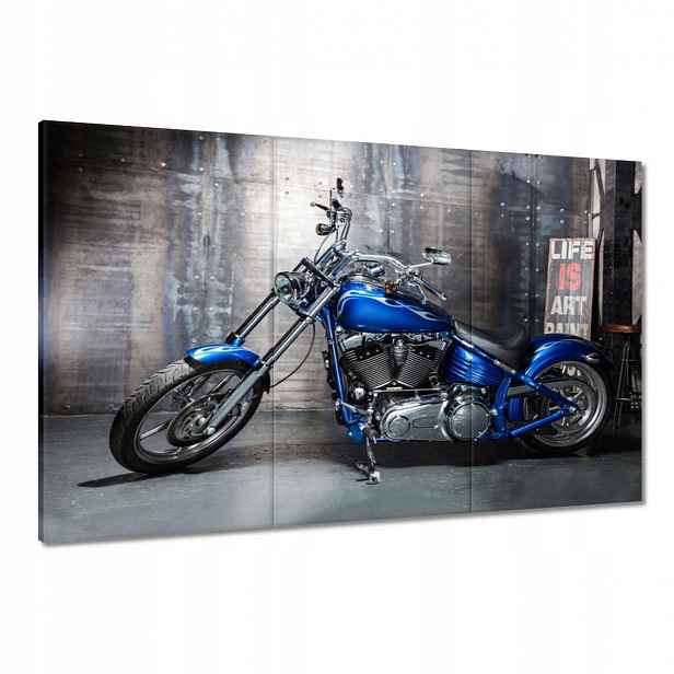Obrazy 120x80 Modrý chopperový motor