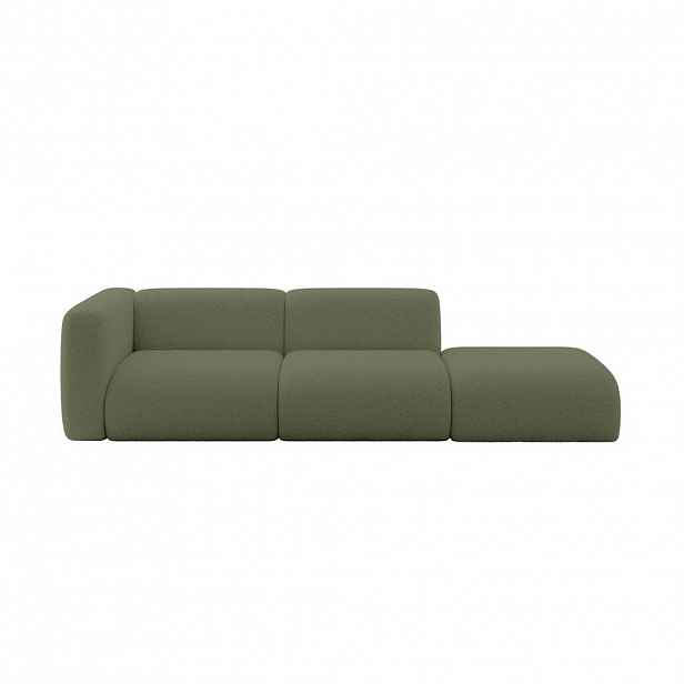 ALTDECOR POHOVKA S LEVOU OTOMANOU MIRA-S3 296x89x70 Zelená Bouclé