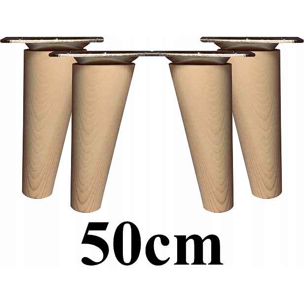 Nohy dřevěné šikmé 50cm 4ks plech