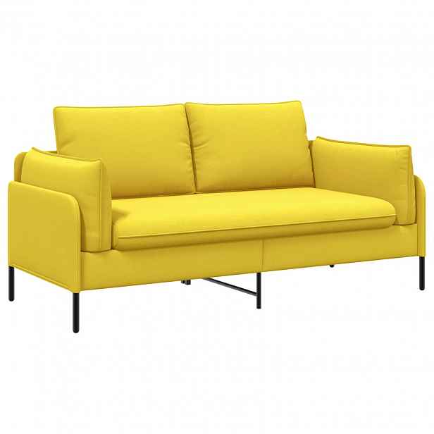 vidaXL Sofa pro dvě osoby Světlá žlutá 188 x 81 x 89 cm Textil