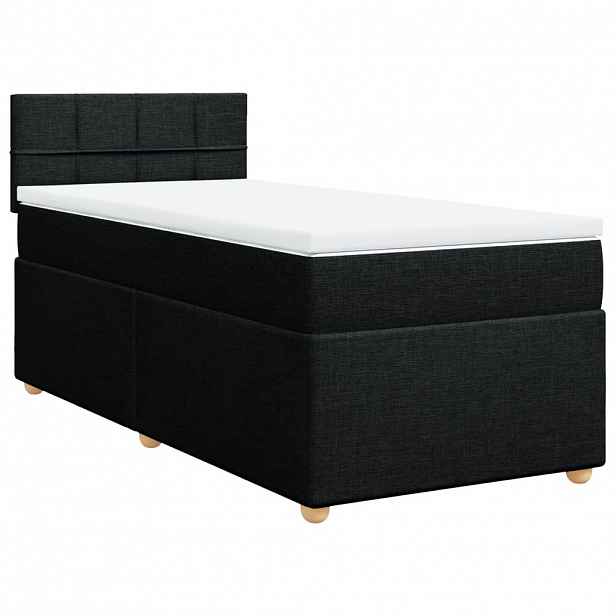 vidaXL Box spring postel s matrací černá Single textil