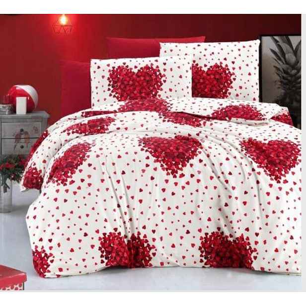 Povlečení 100% bavlna srdce Valentýna 180×200 Turecko