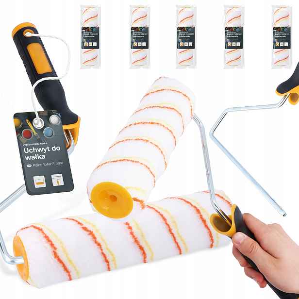 3x Malířský Váleček 25 cm Barvy laků Malování Polyamidová rukojeť Ručička H0
