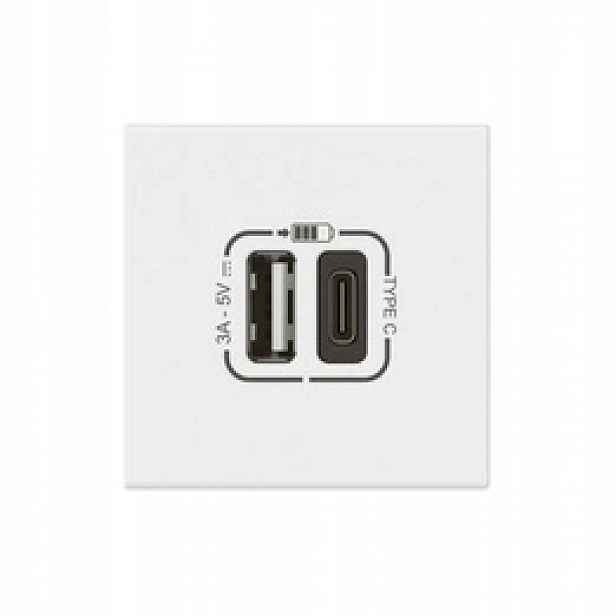 Mosaic Zásuvka Usb typ A typ C s rychlospojkou Bílá Legrand 077570L