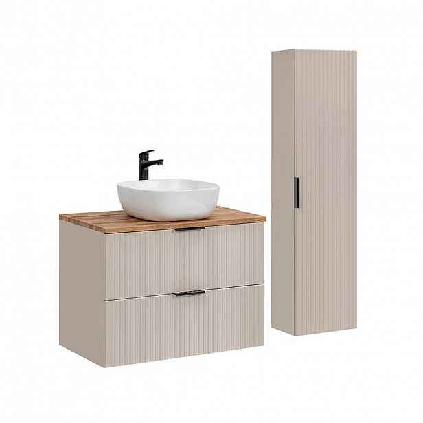 Petits-meubles KOUPELNOVÝ NÁBYTEK 80.6cm Adriel 2er-Set Béžová
