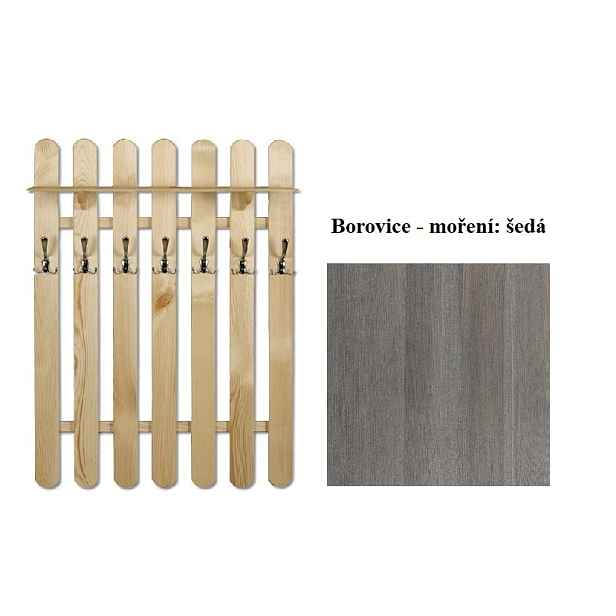 Věšák THOR, masiv borovice/moření šedé