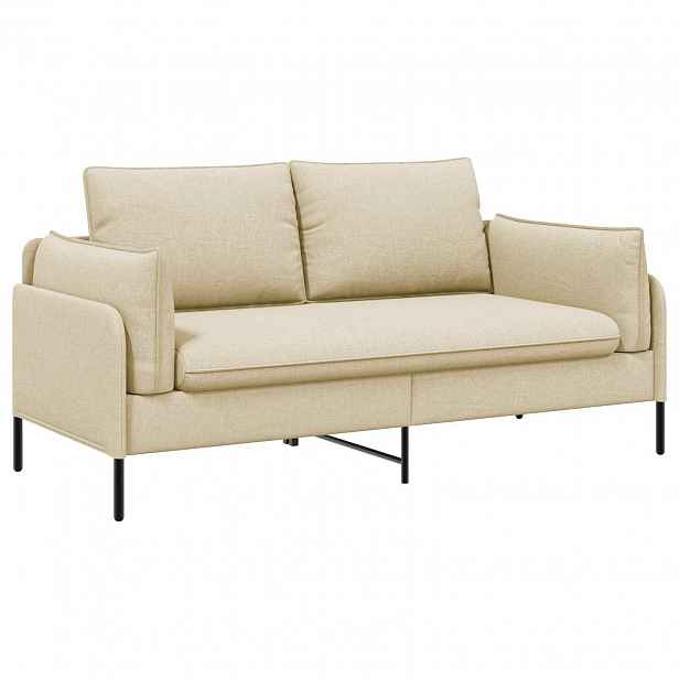 vidaXL Sofa pro dvě osoby Krémová 188 x 81 x 89 cm Textil