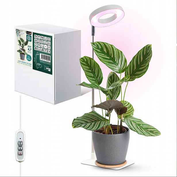 Led lampa pro rostliny podporující růst nastavitelná 5W 1300K Stmívatelná