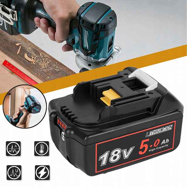 18 V 5,0 Ah Akumulátor Pro Akumulátory Makita BL1850B BL1840