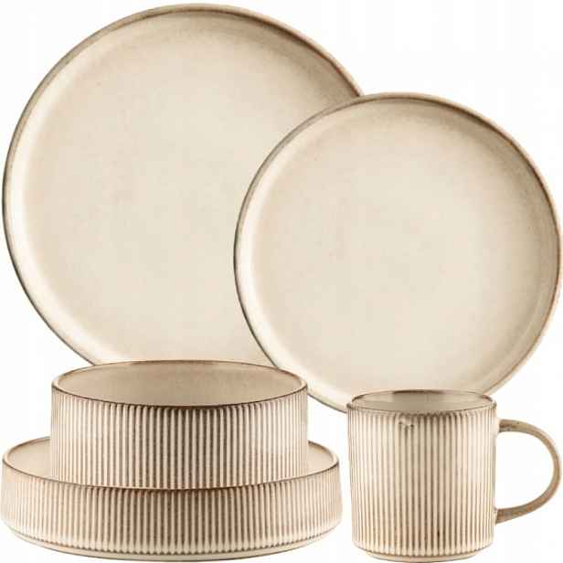 Jídelní Servis Porcelán Retro Evia Komplet Set 30 Kusů Pro 6 Osob