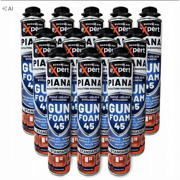 Pěna na pistoli, nízkotlaká, montážní Budowlany Expert 750 ml 12 Ks!!!